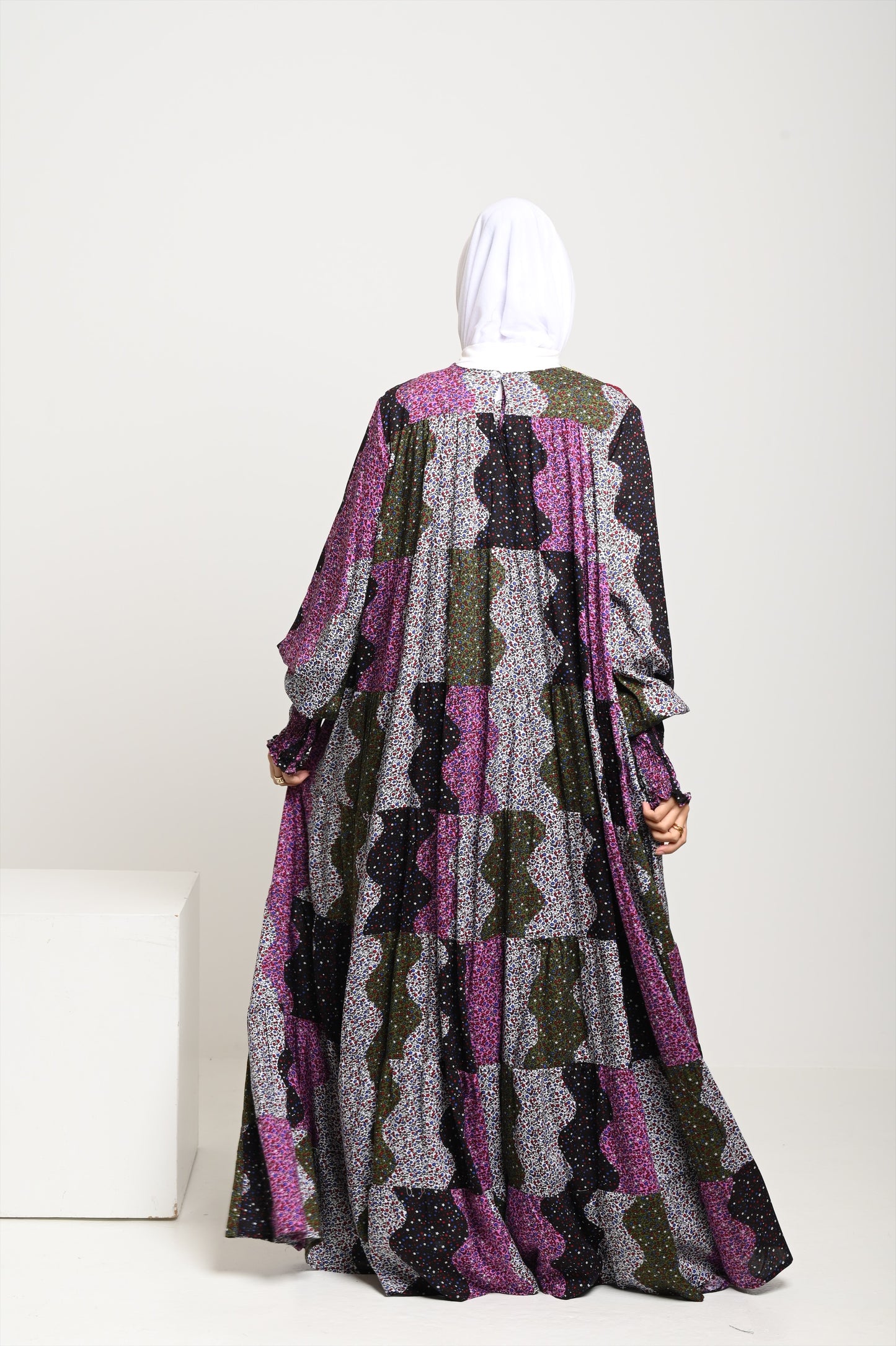 Black Multi color over sized dress